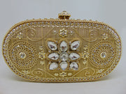 Metal Gold Clutch Bag Handcrafted Stone Bag