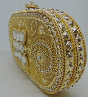 Metal Gold Clutch Bag Handcrafted Stone Bag