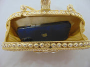 Metal Gold Clutch Bag Handcrafted Stone Bag