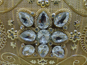 Metal Gold Clutch Bag Handcrafted Stone Bag