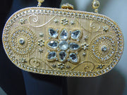 Metal Gold Clutch Bag Handcrafted Stone Bag