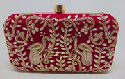 Hot Pink zari work box clutch