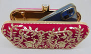 Hot Pink zari work box clutch