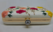 Embroidery box clutch purse