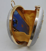 Designer Embroidery Round Clutch Bag