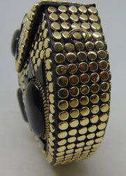Black Resin stone Metal Clutch gold  Bag