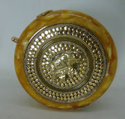 Women's Brass Metal Clutch Purse Bag