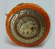 Women's Brass Metal Clutch Purse Bag