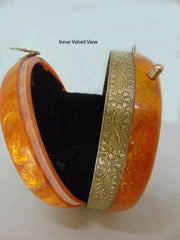 Women's Brass Metal Clutch Purse Bag
