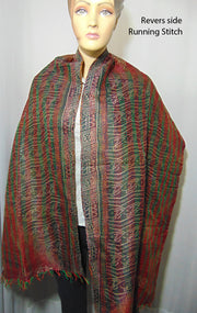 Long Silk kantha work reversible Scarves