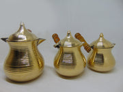 Kettle Lining Design Brass Turkish Tea Pot 3 pcs set