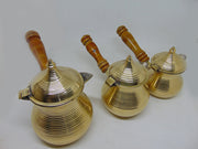 Kettle Lining Design Brass Turkish Tea Pot 3 pcs set