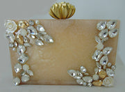 Acrylic stone Embellished Clutch purse