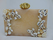 Acrylic stone Embellished Clutch purse