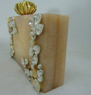 Acrylic stone Embellished Clutch purse