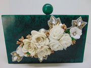 Handicraft Beautiful Flower Box Clutch Bag Purse