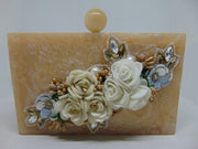 Handicraft Beautiful Flower Box Clutch Bag Purse