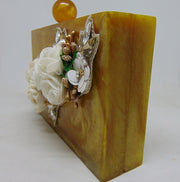Handicraft Beautiful Flower Box Clutch Bag Purse