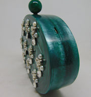Acrylic stone Embellished Clutch purse