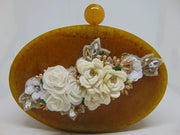 Womens Acrylic Embellished Clutch purse