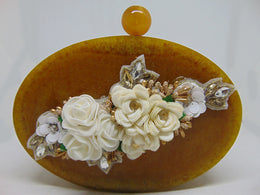 Womens Acrylic Embellished Clutch purse