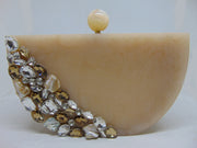 stone decoration resin clutch purse