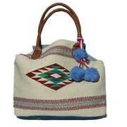 Cotton Hand-loom White Durries Bag