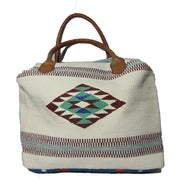 Cotton Hand-loom White Durries Bag