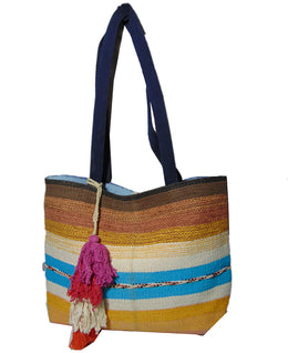 Multicolor Cotton Handloom Durries Bag