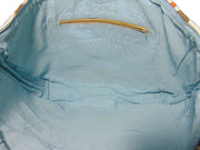 Leather handle whiteCotton Handloom Durries Bag
