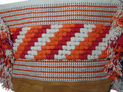 leather handle Cotton Hand-loom Durries Bag