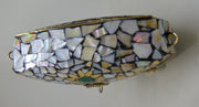 Golden shell nacre stone mosaic cori bag