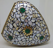 Golden shell nacre stone mosaic cori bag