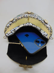 Golden shell nacre stone mosaic cori bag