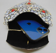 Heart shape shell nacre stone mosaic bag