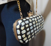 oval shape Mop Inlay Resin Clutch Purse