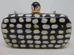 oval shape Mop Inlay Resin Clutch Purse