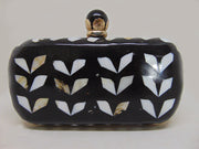 Oval shape Mop Inlay Resin Clutch Purse