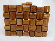 ethnic Brown Wooden Purse clutch vintage style wallet Bag