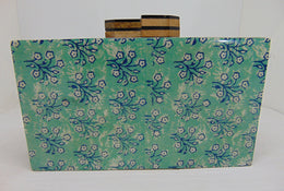 Floral Design Resin Clutch Box purse  bag