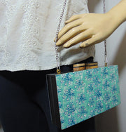 Floral Design Resin Clutch Box purse  bag