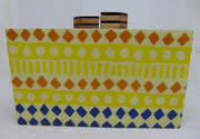 Geometric pattern Resin Clutch Box purse  bag