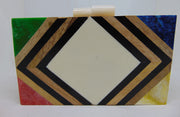 Geometrical Design Resin Clutch Box purse  bag