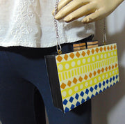 Geometric pattern Resin Clutch Box purse  bag