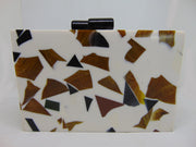 Marble pattern Resin Clutch Box purse  bag
