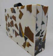 Marble pattern Resin Clutch Box purse  bag