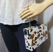 Marble pattern Resin Clutch Box purse  bag
