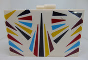 Geometric pattern Resin Clutch Box purse  bag