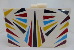 Geometric pattern Resin Clutch Box purse  bag