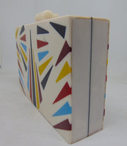 Geometric pattern Resin Clutch Box purse  bag